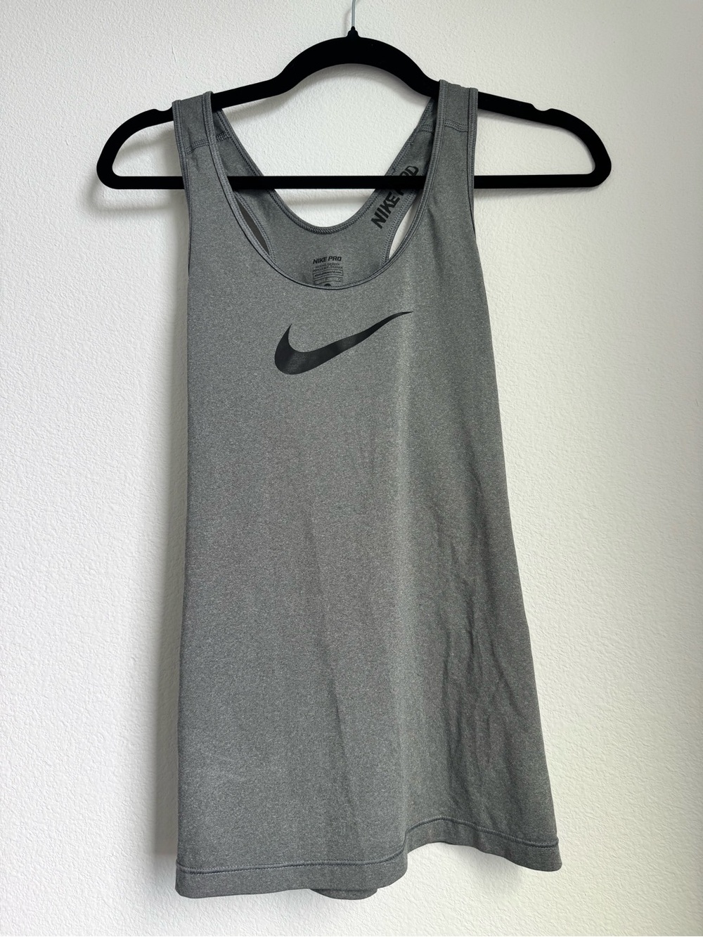 Nike Gray Athletic Tank Top with Black Swoosh